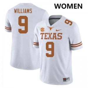Women's Jonah Williams White Texas Longhorns #9 Football University Jersey 745863-419