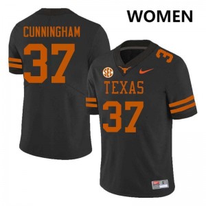 Women's Jonathan Cunningham Black Texas Longhorns #37 Football Alumni Jersey 952889-242