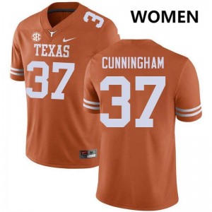 Women's Jonathan Cunningham Texas Orange Texas Longhorns #37 Football University Jersey 205789-890
