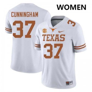 Women's Jonathan Cunningham White Texas Longhorns #37 Football Game Jersey 540226-954