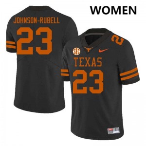 Women's Jordon Johnson-Rubell Black Texas Longhorns #23 Football Player Jersey 335134-469