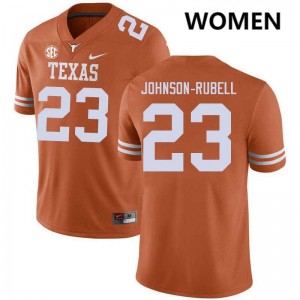 Women's Jordon Johnson-Rubell Texas Orange Texas Longhorns #23 Football Replica Jersey 840574-118