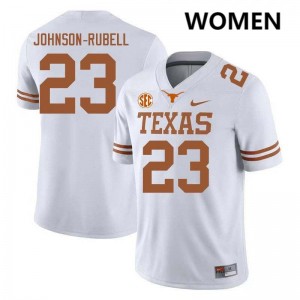 Women's Jordon Johnson-Rubell White Texas Longhorns #23 Football University Jersey 871081-771