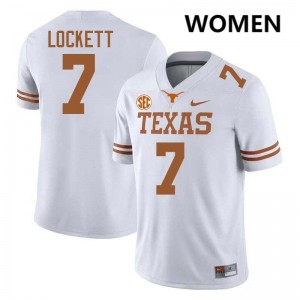 Women's Kaliq Lockett White Texas Longhorns #7 Football NCAA Jersey 632283-305