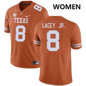 Women's Karle Lacey Jr. Texas Orange Texas Longhorns #8 Football Stitched Jersey 825691-528