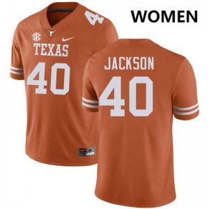 Women's Lance Jackson Texas Orange Texas Longhorns #40 Football NCAA Jersey 818150-443