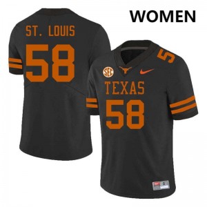 Women's Lance St. Louis Black Texas Longhorns #58 Football University Jersey 101157-997