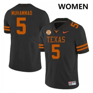 Women's Malik Muhammad Black Texas Longhorns #5 Football Limited Jersey 645494-490