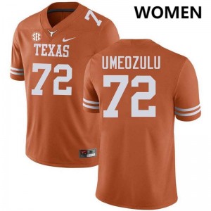 Women's Neto Umeozulu Texas Orange Texas Longhorns #72 Football Game Jersey 614379-510