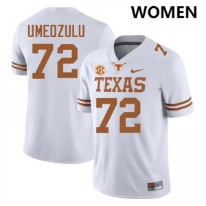 Women's Neto Umeozulu White Texas Longhorns #72 Football Stitched Jersey 603853-722