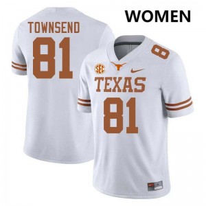 Women's Nick Townsend White Texas Longhorns #81 Football Official Jersey 372479-937