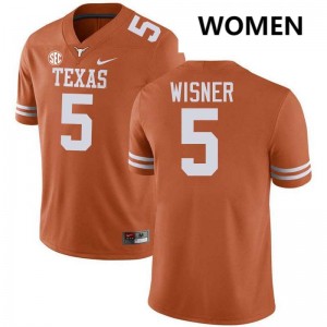 Women's Quintrevion Wisner Texas Orange Texas Longhorns #5 Football High School Jersey 240915-136