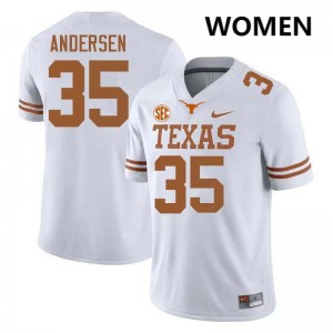 Women's Rett Andersen White Texas Longhorns #35 Football NCAA Jersey 668677-641