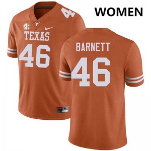 Women's Spencer Barnett Texas Orange Texas Longhorns #46 Football Limited Jersey 948968-807