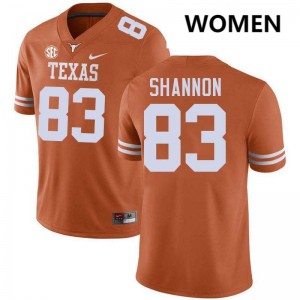 Women's Spencer Shannon Texas Orange Texas Longhorns #83 Football Game Jersey 927285-933
