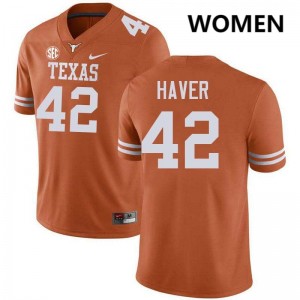 Women's Tate Haver Texas Orange Texas Longhorns #42 Football 2025 Jersey 575054-310