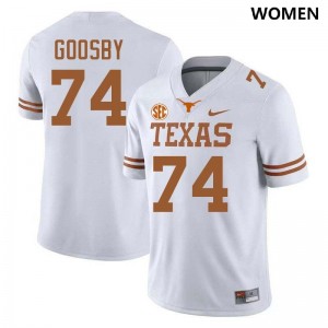 Women's Trevor Goosby White Texas Longhorns #74 Football Alumni Jersey 917142-118