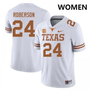 Women's Warren Roberson White Texas Longhorns #24 Football Alumni Jersey 688479-102