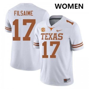 Women's Xavier Filsaime White Texas Longhorns #17 Football High School Jersey 706494-801