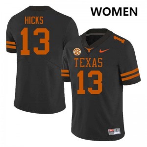 Women's Zelus Hicks Black Texas Longhorns #13 Football Official Jersey 686742-749