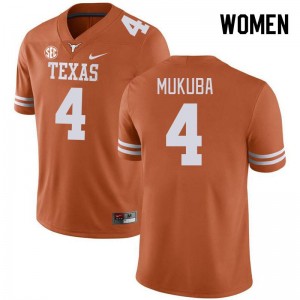 Women Andrew Mukuba Texas Orange Texas Longhorns #4 SEC Conference Replica Jersey 388416-281