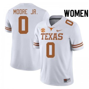 Women DeAndre Moore Jr. White Texas Longhorns #0 SEC Conference 2025-26 Jersey 139282-927