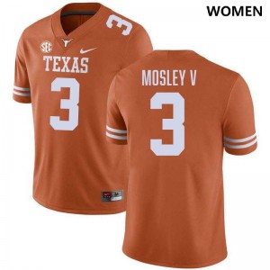 Women's Emmett Mosley V Texas Orange Texas Longhorns #3 Football Player Jersey 744019-883
