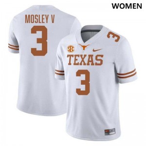 Women's Emmett Mosley V White Texas Longhorns #3 Football 2025 Jersey 604891-266
