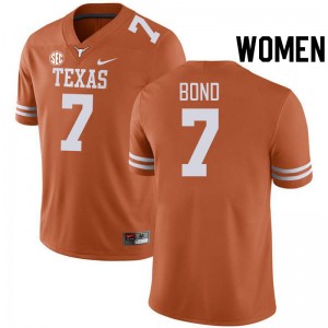 Women Isaiah Bond Texas Orange Texas Longhorns #7 SEC Conference Replica Jersey 402661-984
