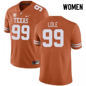 Women Jermayne Lole Texas Orange Texas Longhorns #99 SEC Conference Game Jersey 942908-362