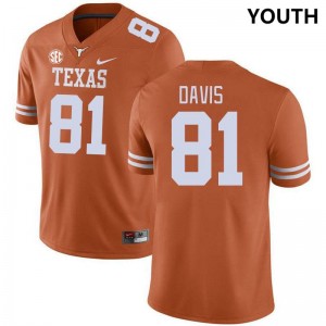 Youth Juan Davis Texas Orange Texas Longhorns #81 SEC Conference Replica Jersey 974147-751