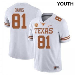 Youth Juan Davis White Texas Longhorns #81 SEC Conference Player Jersey 323832-125
