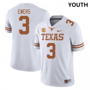 Youth Quinn Ewers White Texas Longhorns #3 SEC Conference University Jersey 790645-653