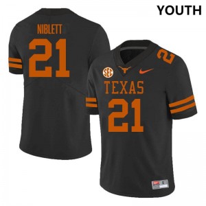 Youth Ryan Niblett Black Texas Longhorns #21 SEC Conference 2025-26 Jersey 223412-991