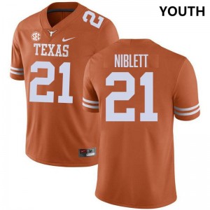 Youth Ryan Niblett Texas Orange Texas Longhorns #21 SEC Conference 2025-26 Jersey 995216-500