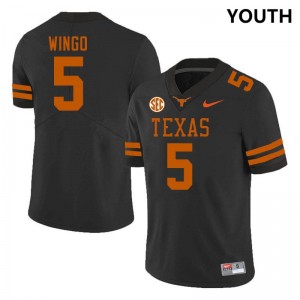 Youth Ryan Wingo Black Texas Longhorns #5 SEC Conference Game Jersey 493410-364