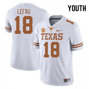 Youth Liona Lefau White Texas Longhorns #18 SEC Conference Game Jersey 265551-687
