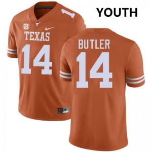 Youth Aaron Butler Texas Orange Texas Longhorns #14 Football 2025-26 Jersey 289289-394