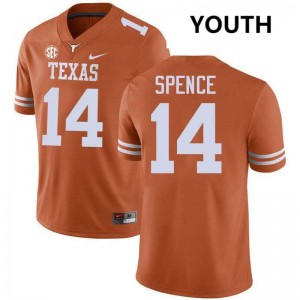 Youth Brad Spence Texas Orange Texas Longhorns #14 Football Stitched Jersey 493477-188
