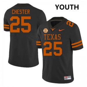 Youth Caleb Chester Black Texas Longhorns #25 Football Stitched Jersey 364362-200