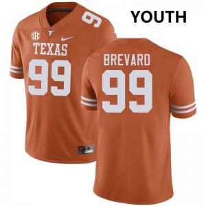 Youth Cole Brevard Texas Orange Texas Longhorns #99 Football 2025 Jersey 975530-928