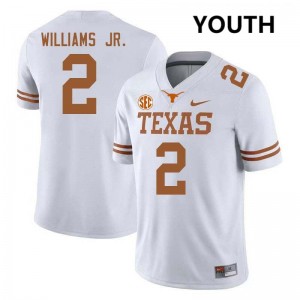 Youth Derek Williams Jr. White Texas Longhorns #2 Football Replica Jersey 518495-986