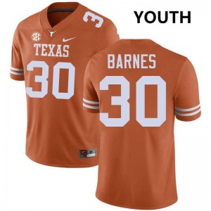 Youth Elijah Barnes Texas Orange Texas Longhorns #30 Football Player Jersey 605873-627