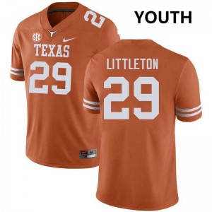 Youth Graceson Littleton Texas Orange Texas Longhorns #29 Football Player Jersey 660323-688