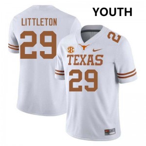 Youth Graceson Littleton White Texas Longhorns #29 Football Replica Jersey 505403-972