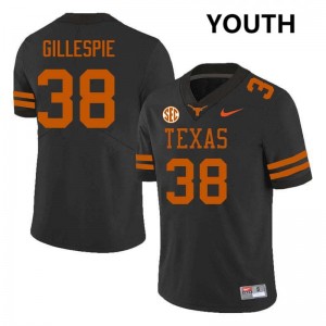 Youth Graham Gillespie Black Texas Longhorns #38 Football Replica Jersey 687278-488