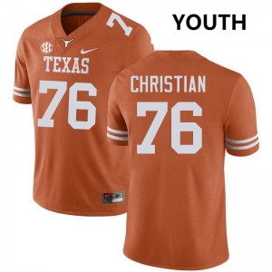 Youth Jackson Christian Texas Orange Texas Longhorns #76 Football University Jersey 508400-866