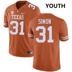 Youth James Simon Texas Orange Texas Longhorns #31 Football Limited Jersey 709675-771