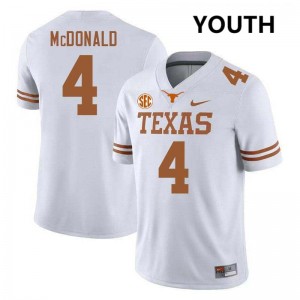 Youth Jelani McDonald White Texas Longhorns #4 Football Alumni Jersey 621410-744