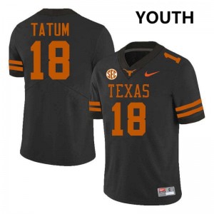 Youth Joe Tatum Black Texas Longhorns #18 Football Alumni Jersey 743182-715